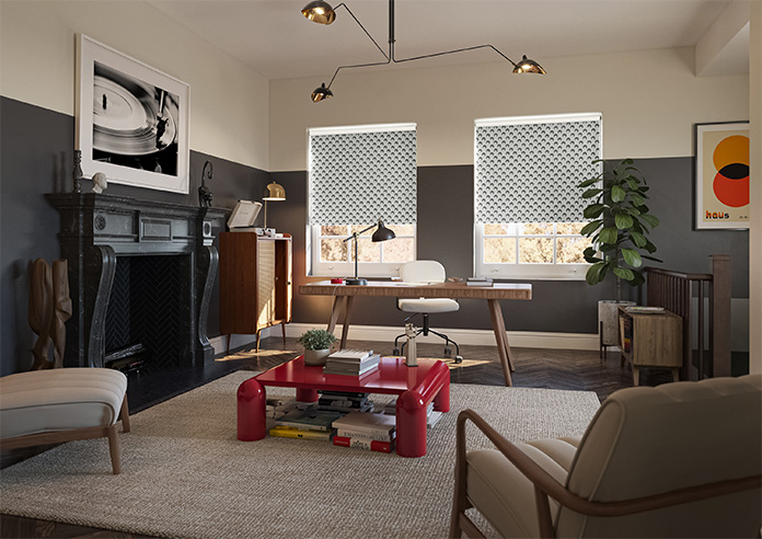 Retro 60s Spots, Onyx - Twist&Fit Roller Blind - Image 7